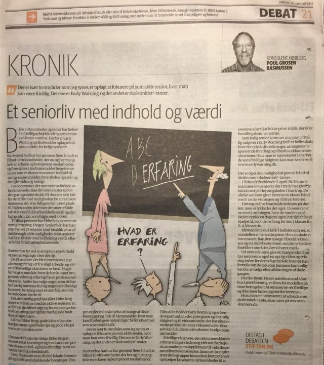 Kronik i AS 300116 Et seniorliv med indhold og værdi
